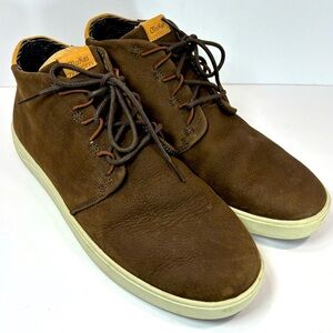 Olukai Nana Hele Men’s Shoes Brown Leather Shearling Sz 11.5 Outdoor Beach